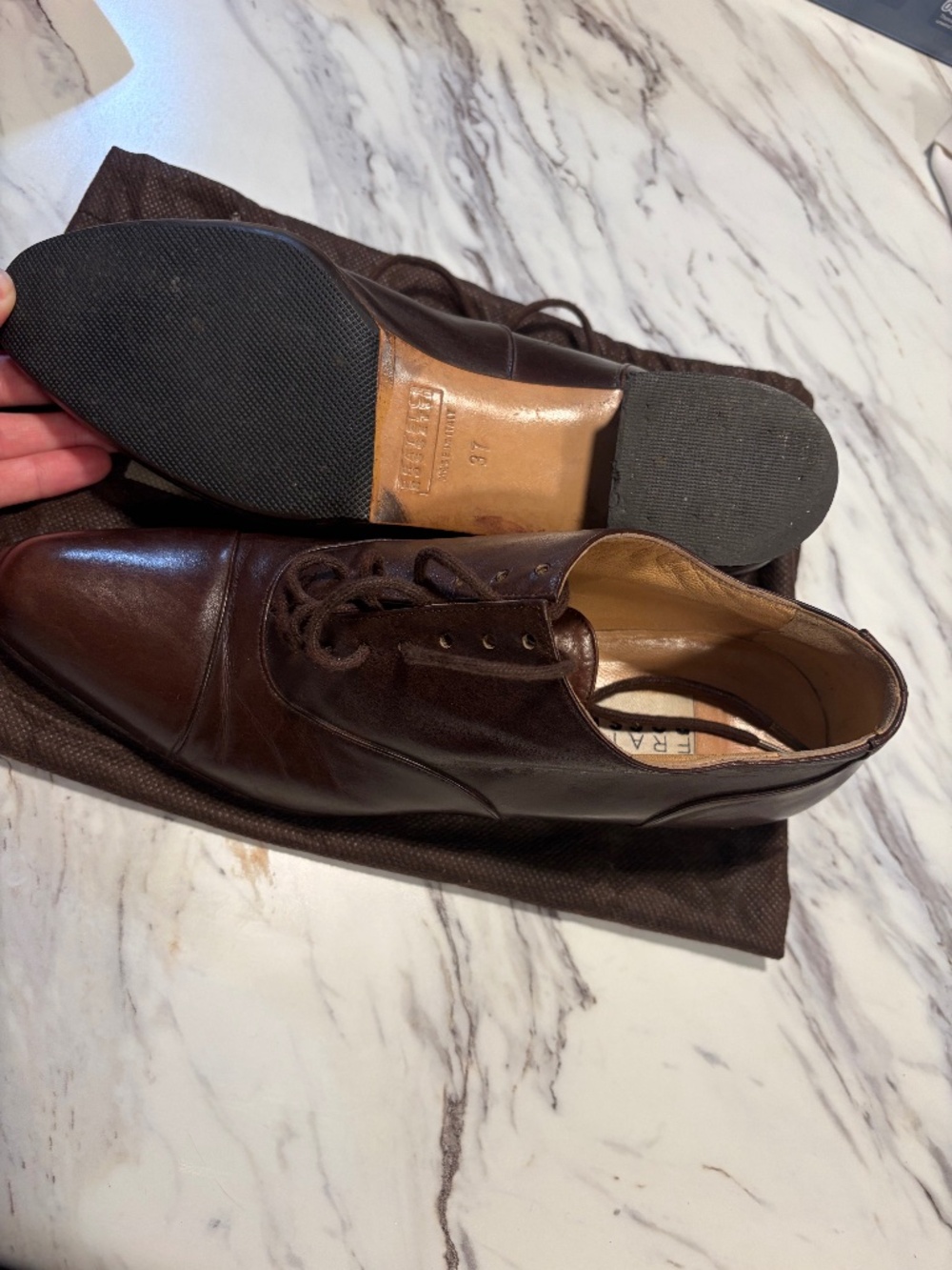 Fratelli Rossetti Brown Leather Oxfords Size 37